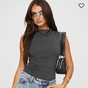 Princess Polly Josefine Bodysuit Grey Top